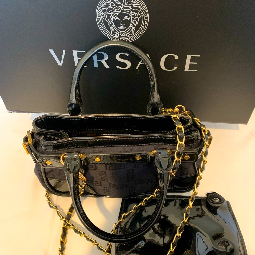 Versace 3 way Bag w/unbranded coin pouch EUC